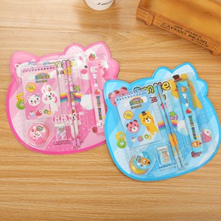 兒童文具組 多件文具組 文具組合 幼兒園 小學生 開學禮 生日禮【現貨】贈品 木鉛筆 尺 橡皮擦 削鉛筆刀 小筆記本