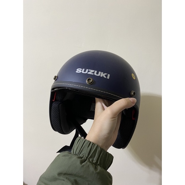 Suzuki 3/4 復古安全帽 近全新