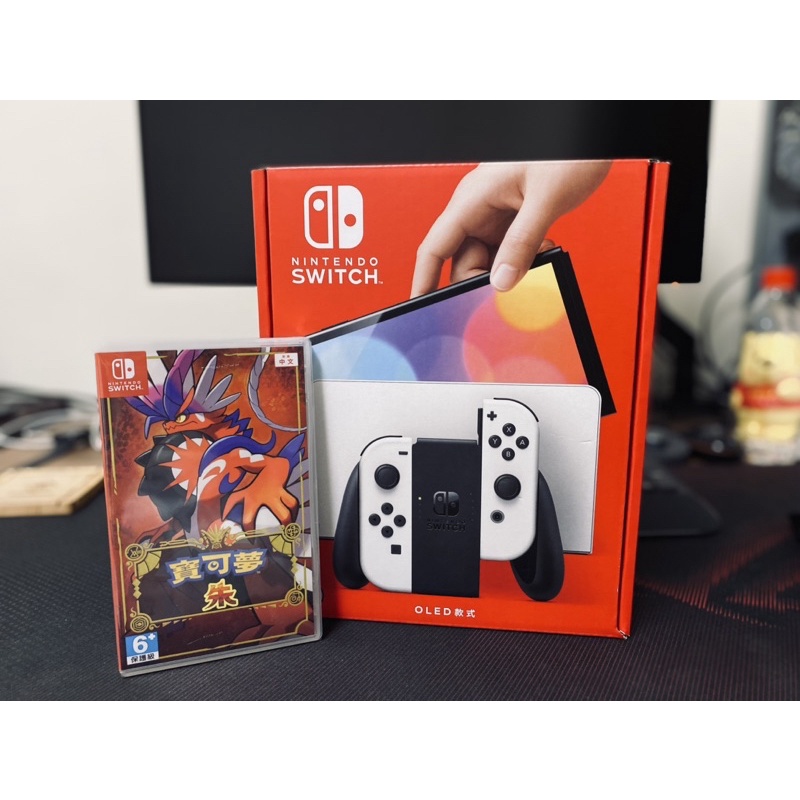 （全新)SWITCH OLED版+寶可夢 朱 同捆        ❤️新竹面交可現折$500❤️