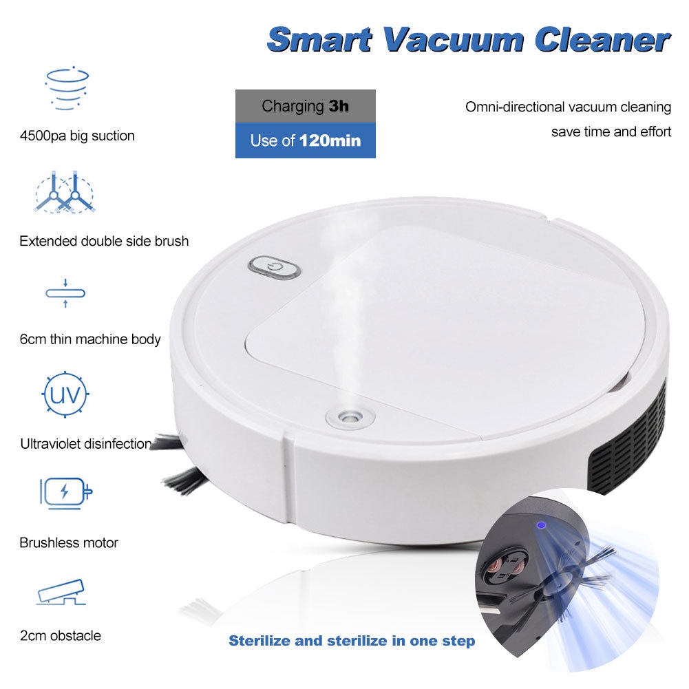 家用智能機器人吸塵器 - 自動家庭清潔,易於清潔