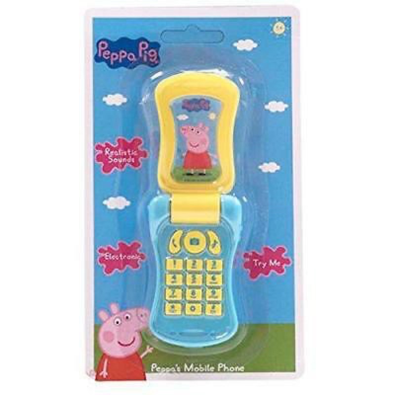 ✨現貨～盒損特價✨peppa pig 佩佩豬系列 粉紅豬小妹 手機 摺疊手機 音效 嬰幼兒玩具 折疊手機玩具