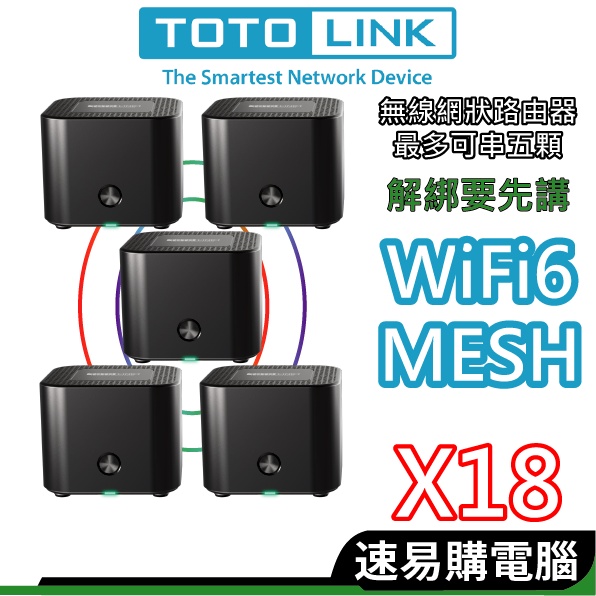 TOTOLINK X18 AX1800 WiFi 6 MESH 網狀路由器系統 網路分享器