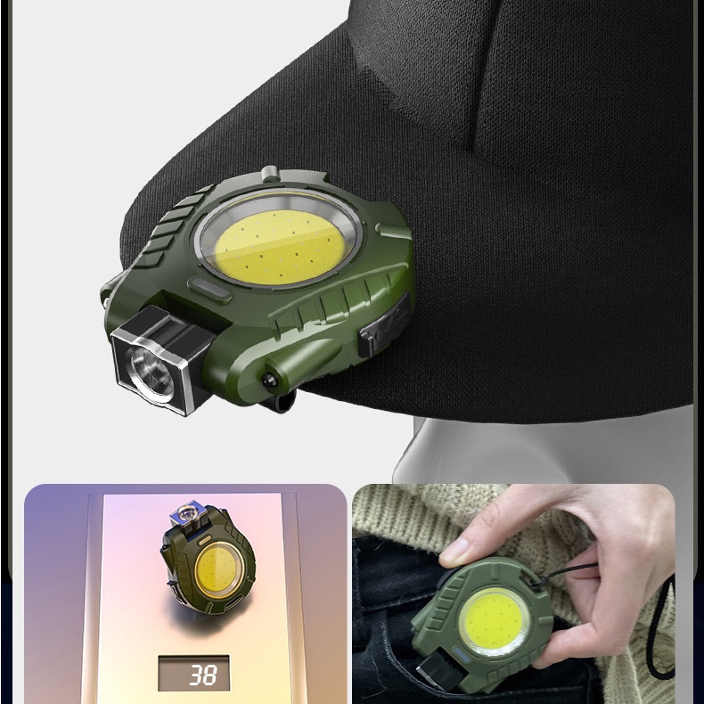 小迷你手電筒多功能便攜鑰匙扣燈LED鑰匙燈充電鑰匙扣手電筒 夾帽子燈