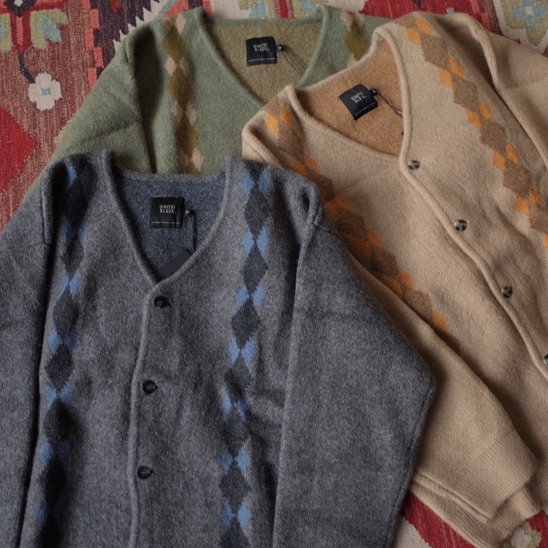 DIMITRI BLACK 22AW ARGYLE MOHAIR CARDIGAN | 蝦皮購物