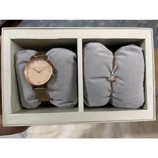 全新 出清 代購 olivia burton 手錶+手鍊禮盒套組 OB蜜蜂 玫瑰金手錶 轉售 米蘭錶帶 蜜蜂手鍊