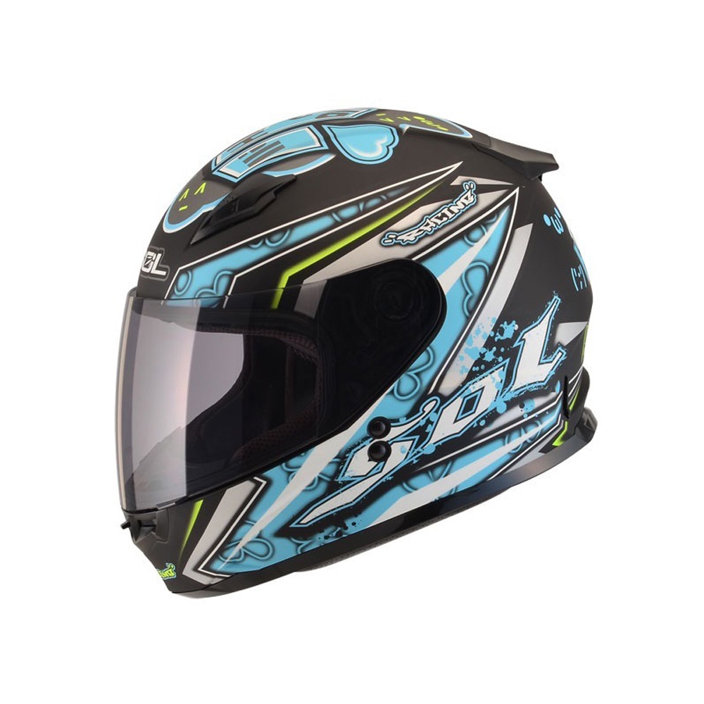 【SOL Helmets】SF-2全罩式安全帽 (哈囉_消光黑/藍) ｜ SOL安全帽官方商城