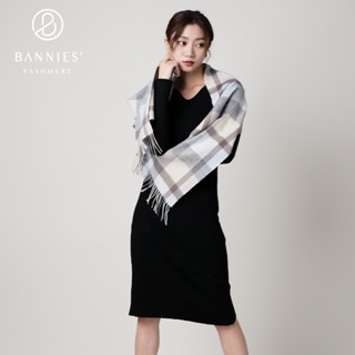 寶寶藍杏｜經典格紋 圍巾/披肩 BANNIES 喀什米爾圍巾 羊絨 披肩/圍巾 專櫃