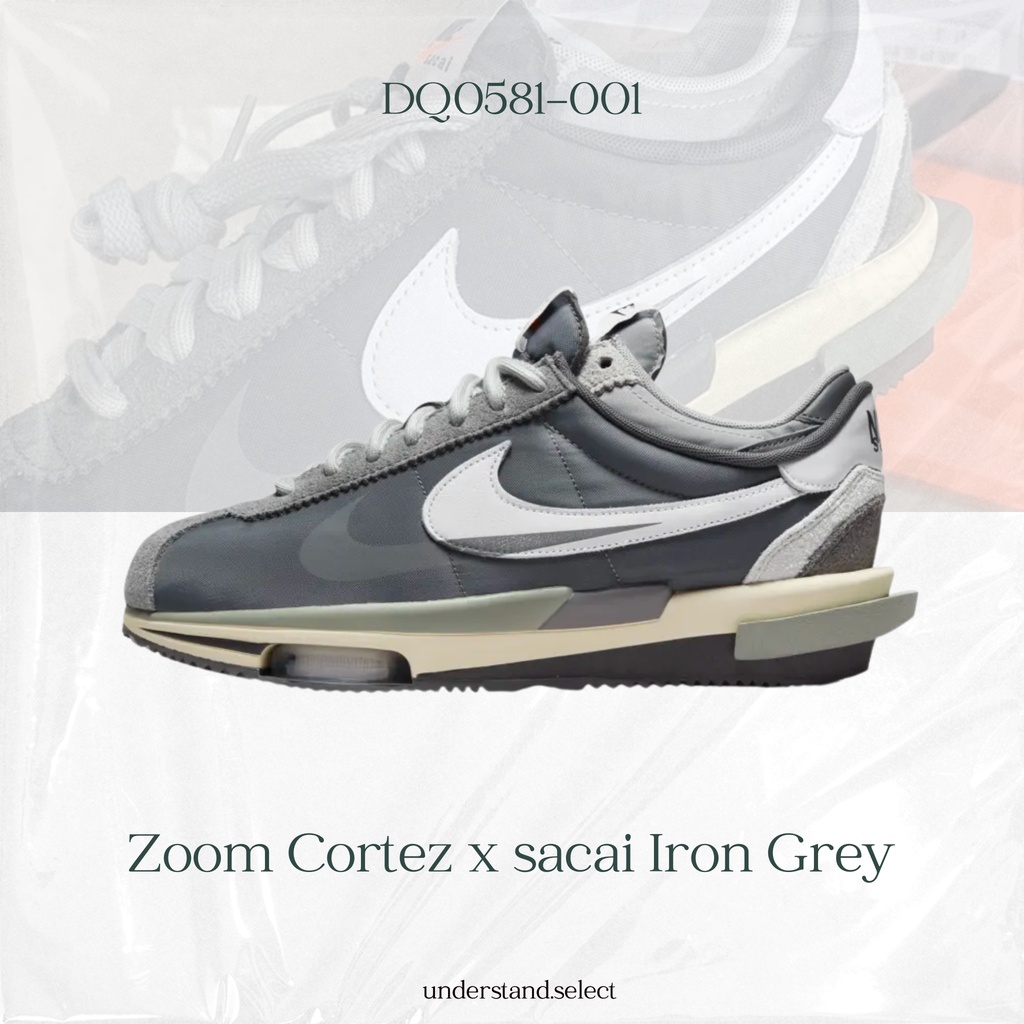 UN現貨 ▸ Sacai x Nike Zoom Cortez 4.0 Iron Grey 灰黑色 DQ0581-001