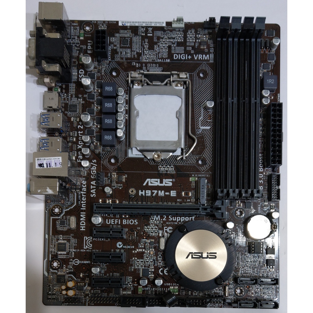 華碩 ASUS 主機板 H97ME (Intel 1150 四代/五代) M.2 蝦皮購物