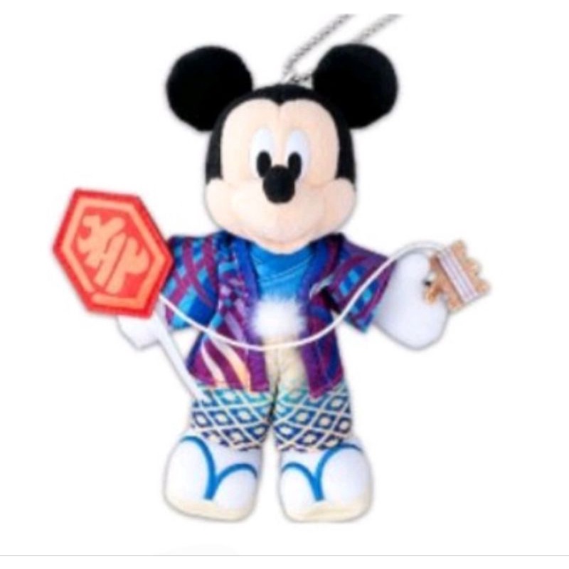 全新 日本迪士尼樂園 2019年 米奇新年和服吊飾 mickey mouse浴衣掛件 米老鼠風箏鑰匙圈 花火節包包掛飾