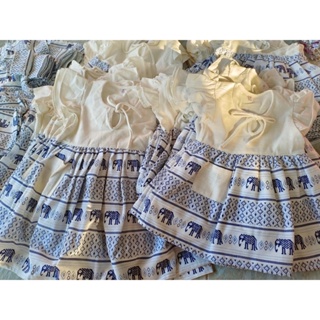 現貨 泰國🇹🇭清邁北部手工製作 /純綿可愛大象兒童短袖洋裝連裙
