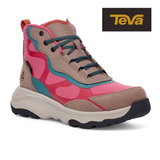 【TEVA】女 Geotrecca 高筒防潑水戶外登山鞋休閒鞋-胭脂紅駝色 (原廠現貨)