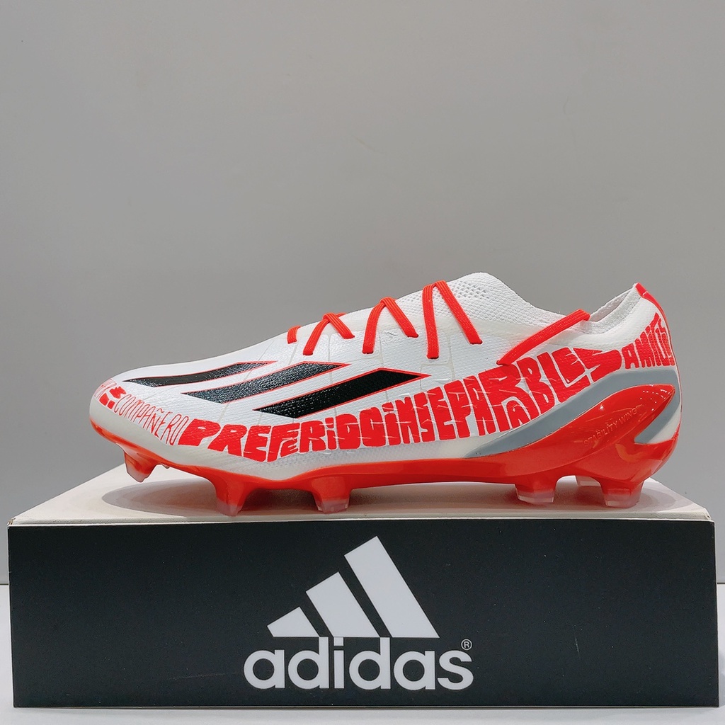 adidas X SPEEDPORTAL MESSI.1 FG 男生 白紅色 梅西 塑膠釘 戶外 足球鞋 GW8387