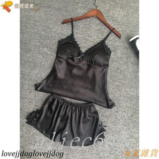 【最熱銷】🎀歐美風 男友最愛性感冰絲細帶蕾絲睡衣居家服 性感睡衣 情趣睡衣 上衣+短褲 二件式組大碼可穿 🎀