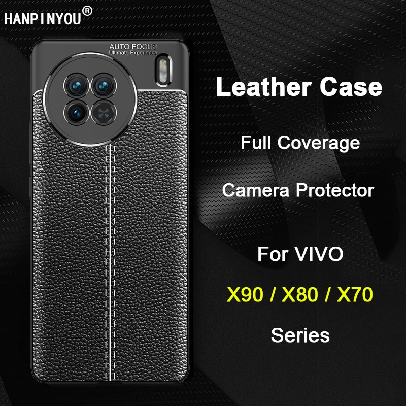 Vivo X90 X80 X70 X60 Pro Plus 啞光後置攝像頭保護殼皮革軟 TPU 外殼