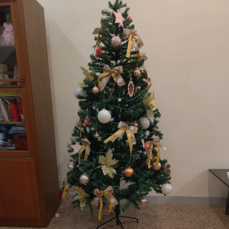全新2.1米聖誕樹(含全套樹上裝飾與小燈泡)