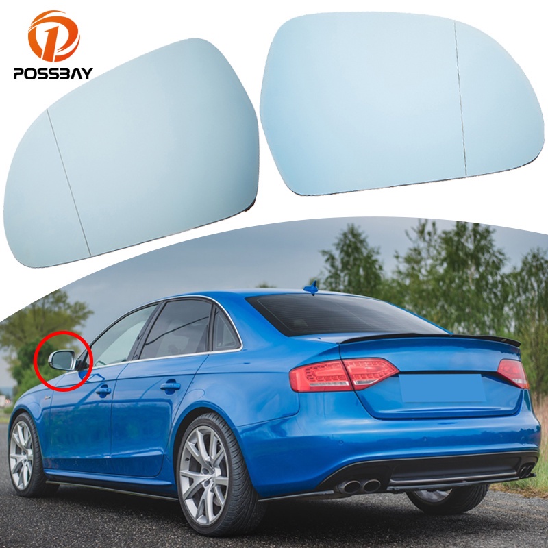 【現貨】汽車後視鏡玻璃加熱鏡片藍色適用於奧迪A3/S3 A4/s4 A5/S5 A6/S6 A8/S8 Q3