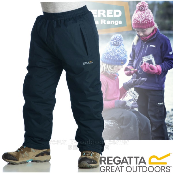 【英國 REGATTA】兒童/青少年Padded Chandler輕量防水透氣保暖長褲(科技羽絨)_海軍藍_RKP062