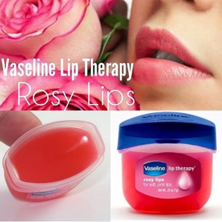 VASELINE 潤唇膏凡士林玫瑰色唇部療法保濕和變紅天然永久唇部