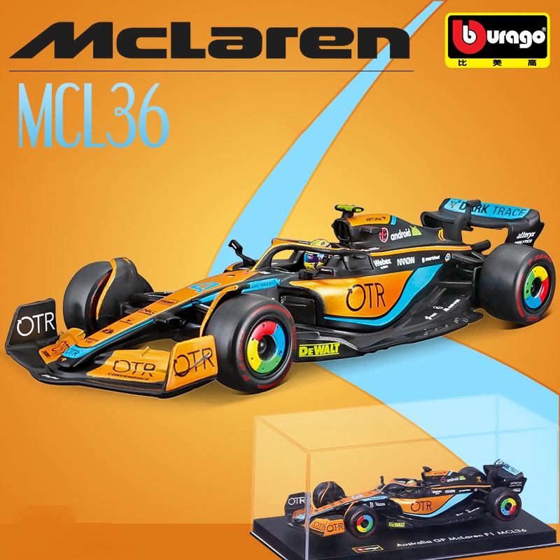 Bburago 1:43 2022 F1 McLaren MCL36 3 Daniel Ricciardo 4 Land