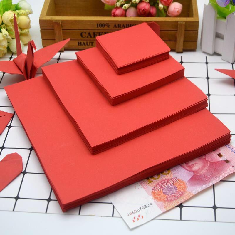雙面紅紙紅色手工紙正方形紅摺紙紅剪紙紅色卡紙中國紅紅a4列印紙