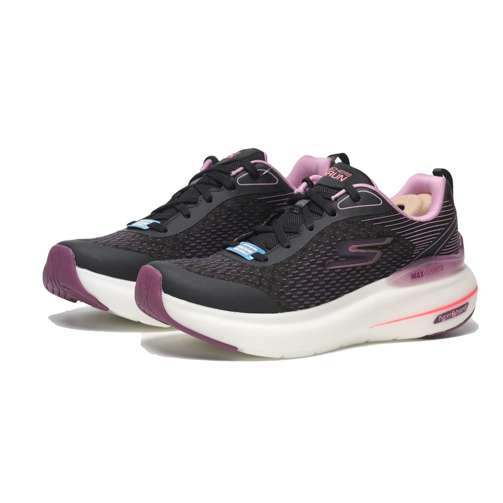 SKECHERS 慢跑鞋 MAX CUSHIONING HYPER BURST 黑粉 女 129293BKMV