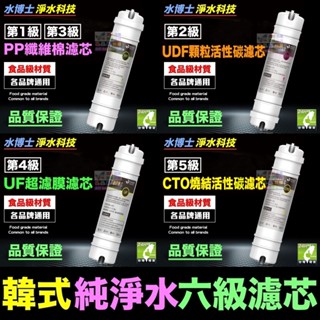 🐳【水博士】美式/韓式濾芯 快接濾芯 PP UDF UF CTO T33 一體式10吋2分快速介面 六級超濾淨水機通用