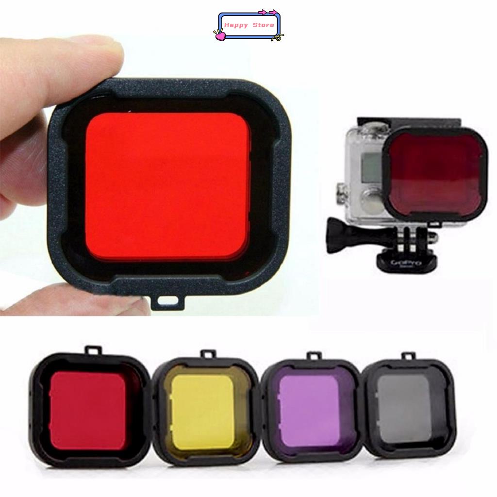 4PCS Lens Filter Purple Red Yellow For For Gopro HERO 3+ 4