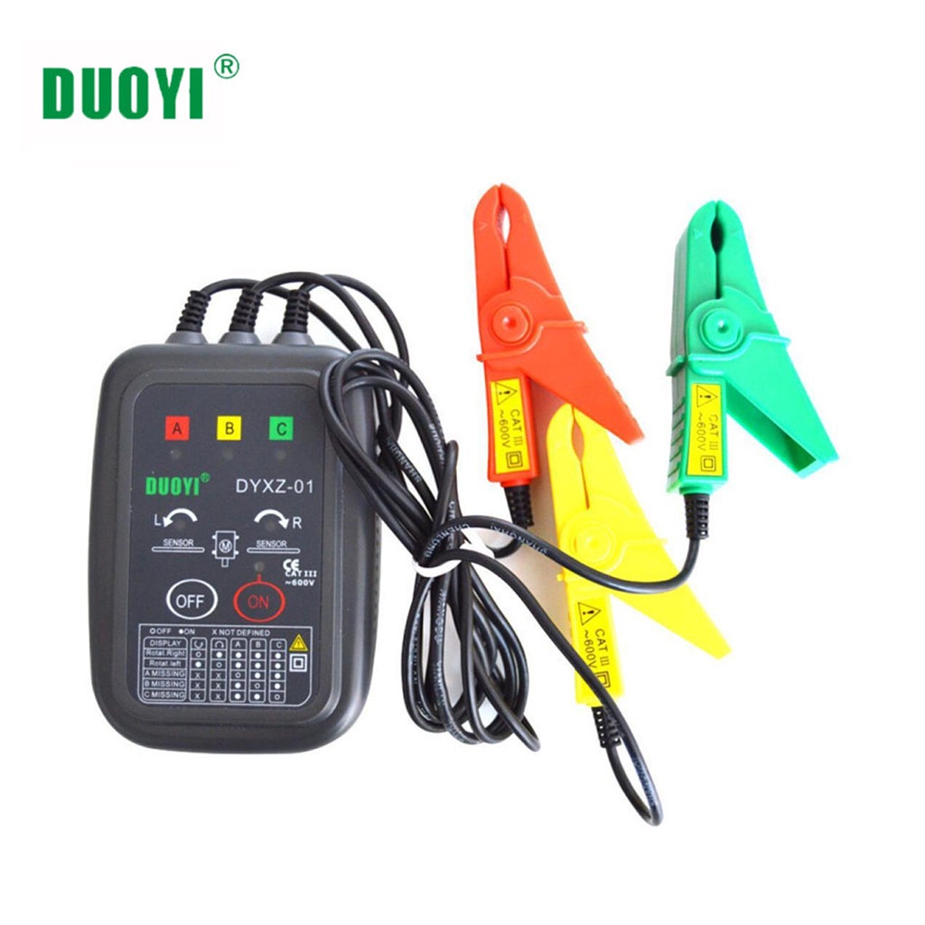 DUOYI 檢相器 DYXZ-01 非接觸式相序表 三相電源測試  相位指示器 三相電源測試  LED斷路測試電壓檢測器