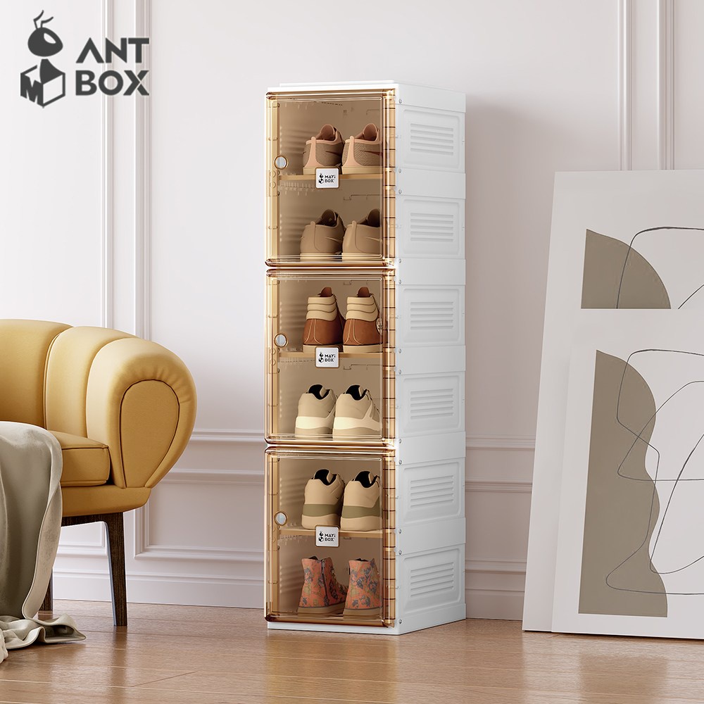 【ANTBOX 螞蟻盒子】免安裝折疊式磁吸鞋盒6格