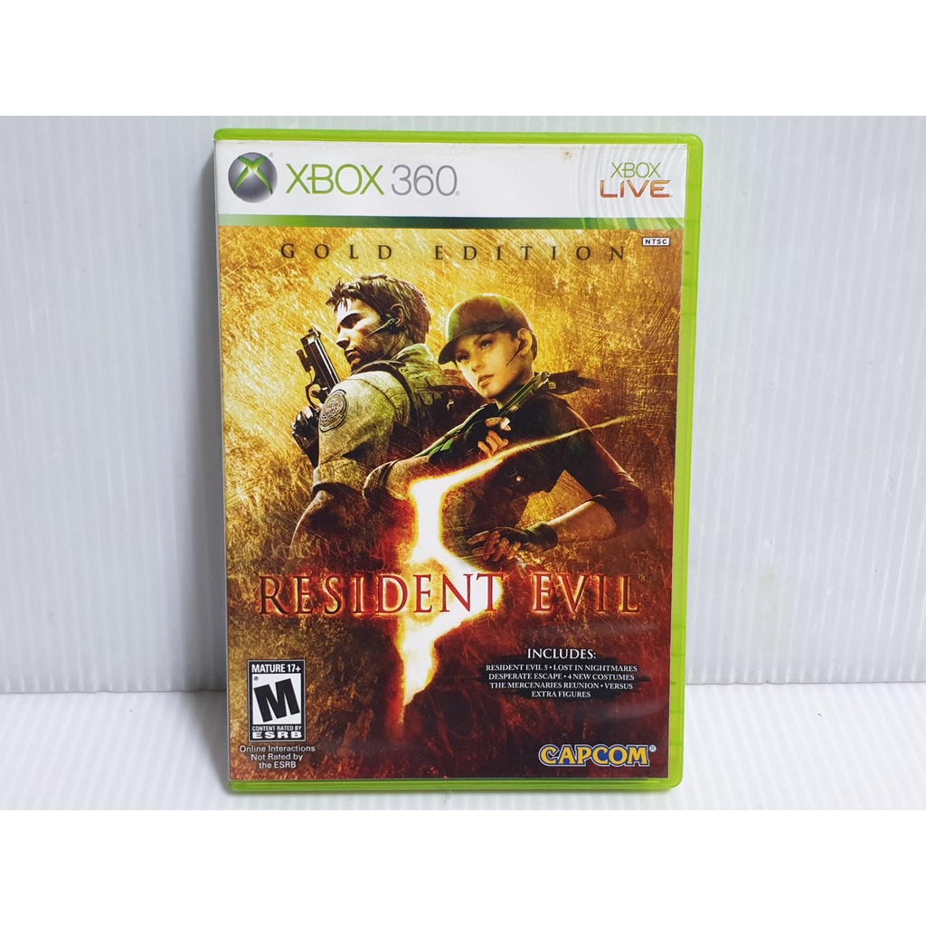 {哈帝電玩}~XBOX360 原版遊戲 惡靈古堡5 黃金版 Resident Evil 5 英文版 光碟微刮 有盒書~
