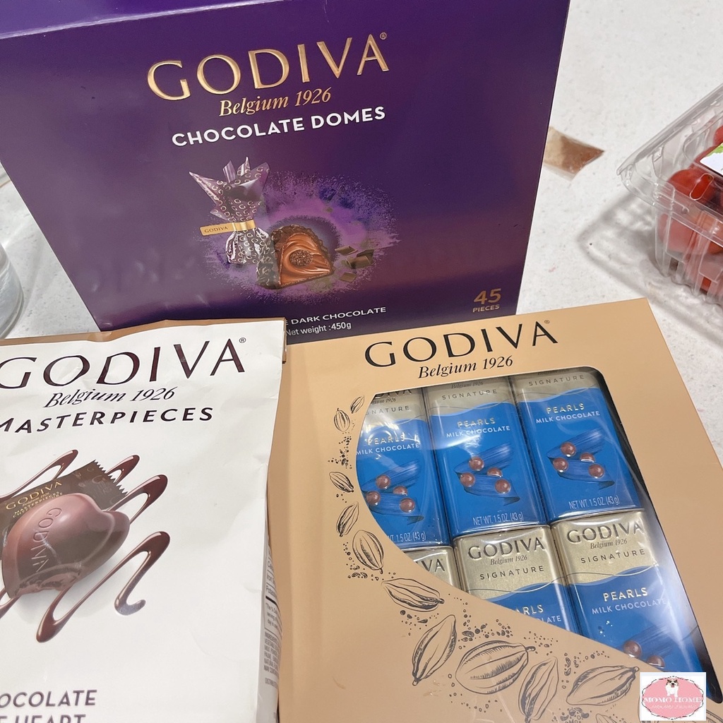 GODIVA 歌帝梵 心型黑巧克力 (含餡)&amp;牛奶巧克力豆43公克&amp;黑巧克力豆43公克&amp;臻粹雙重巧克力