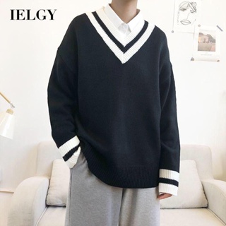 IELGY 韓版慵懶學院風v領毛衣男