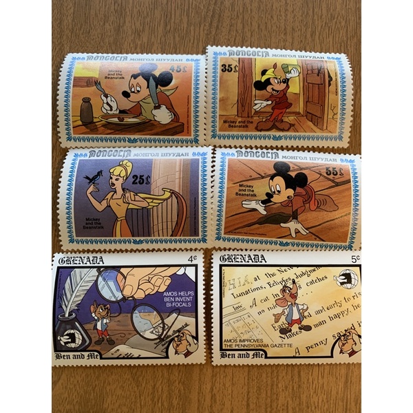 迪士尼傑克與魔豆郵票（六張合售）