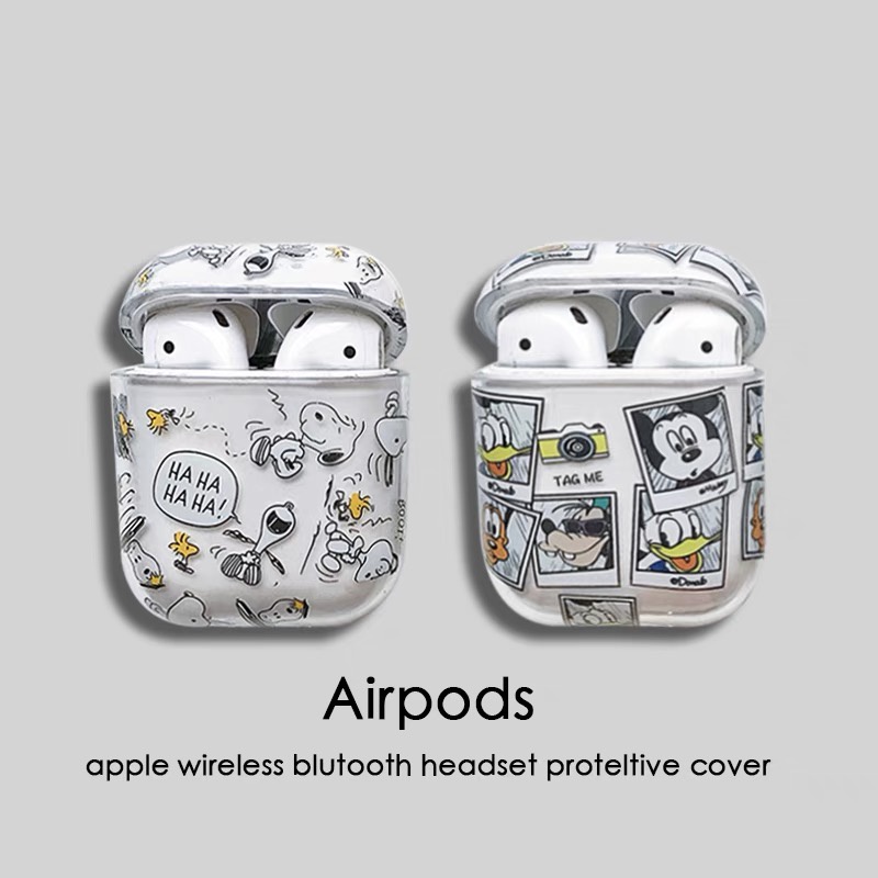 ✨迪士尼 史努比 Airpods Pro保護套 查理一家 透明水貼硬殼 1/2代 3代 保護殼 蘋果無線耳機殼 防摔✨