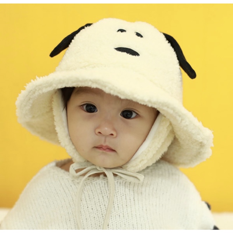 [韓國代購🇰🇷] 兒童超可愛狗狗護耳漁夫帽 遮陽帽 冬季加厚帽子
