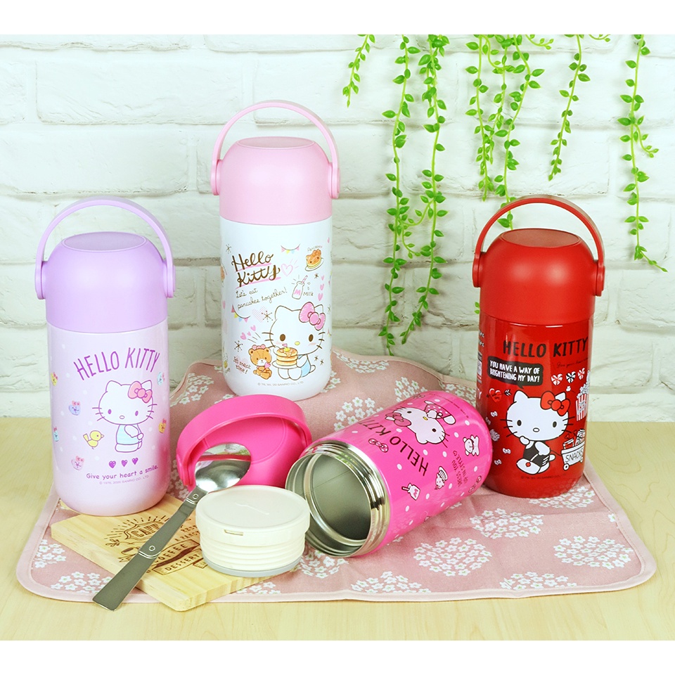 三麗鷗 Sanrio Hello Kitty 凱蒂貓 500ml 304不鏽鋼手提悶燒罐 保溫瓶 燜燒罐 保溫罐