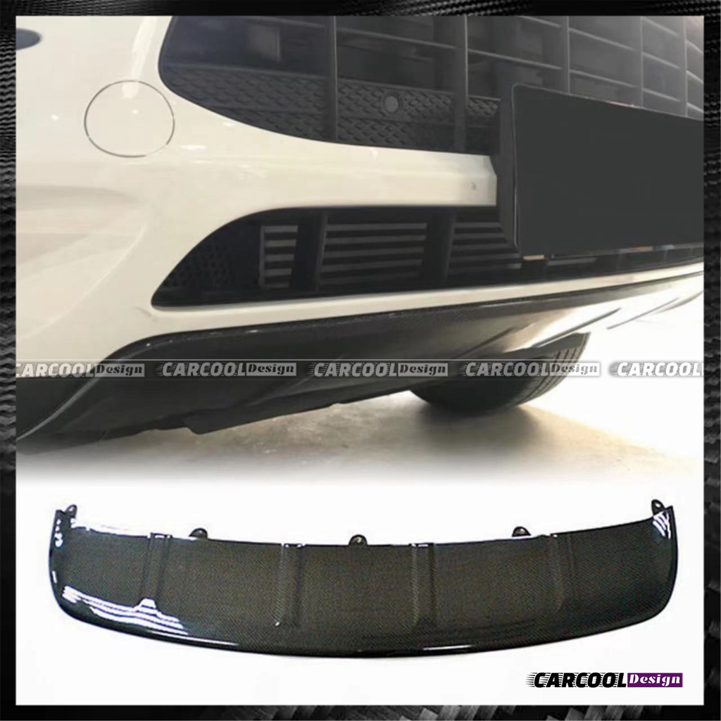 (全台可安裝）適用於Porsche 14-17款 MACAN 普通版車 升級高品質碳纖維前下護板 前下巴底板 前下巴
