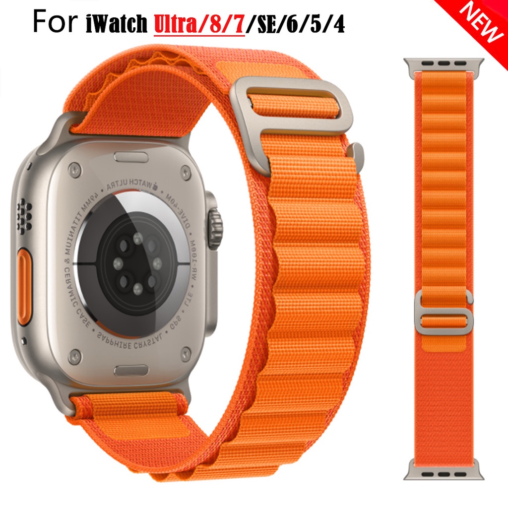 【手錶錶帶】Alpine Loop 尼龍錶帶 T800 可調節織物環回錶帶適用於手錶 42/44/45/49 毫米智能手
