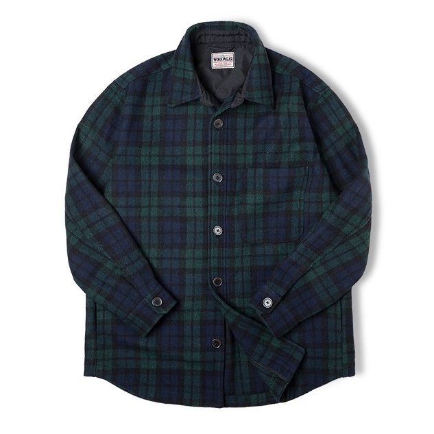 OLD | PUNX 復古藍綠格子寬鬆厚實格紋襯衫外套夾克