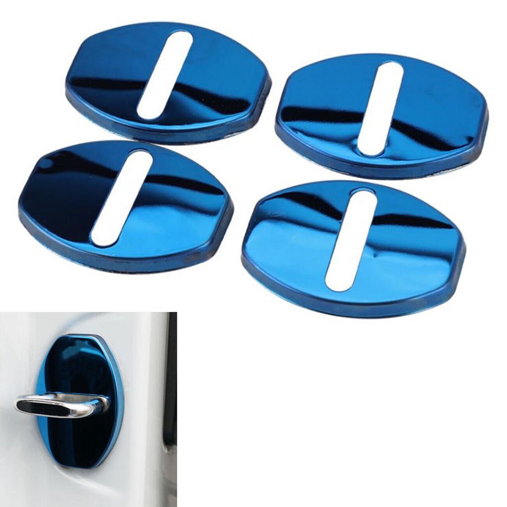 藍色電鍍 不銹鋼 門鎖扣蓋  門扣蓋 門鎖蓋 門鎖釦 保護蓋 適用 04-22 歐系車 奧迪 AUDI 福斯大眾 保時捷