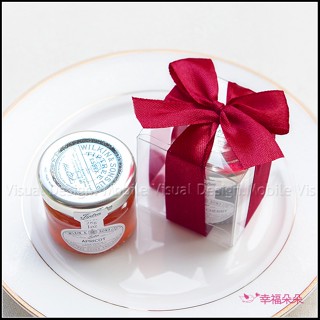 甜蜜蜜「透明盒裝」英國Tiptree果醬小禮盒 (紅色緞帶) 迎賓禮 送客禮 位上禮 來店禮 生日分享 交換禮物