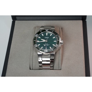 【Haha shop】ORIS 豪利時 Aquis 0173377304157-0782405PEB 綠面 鋼錶帶