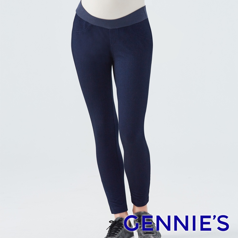 【Gennies 奇妮】經典低腰原色牛仔緊身褲-深藍(T4D21)