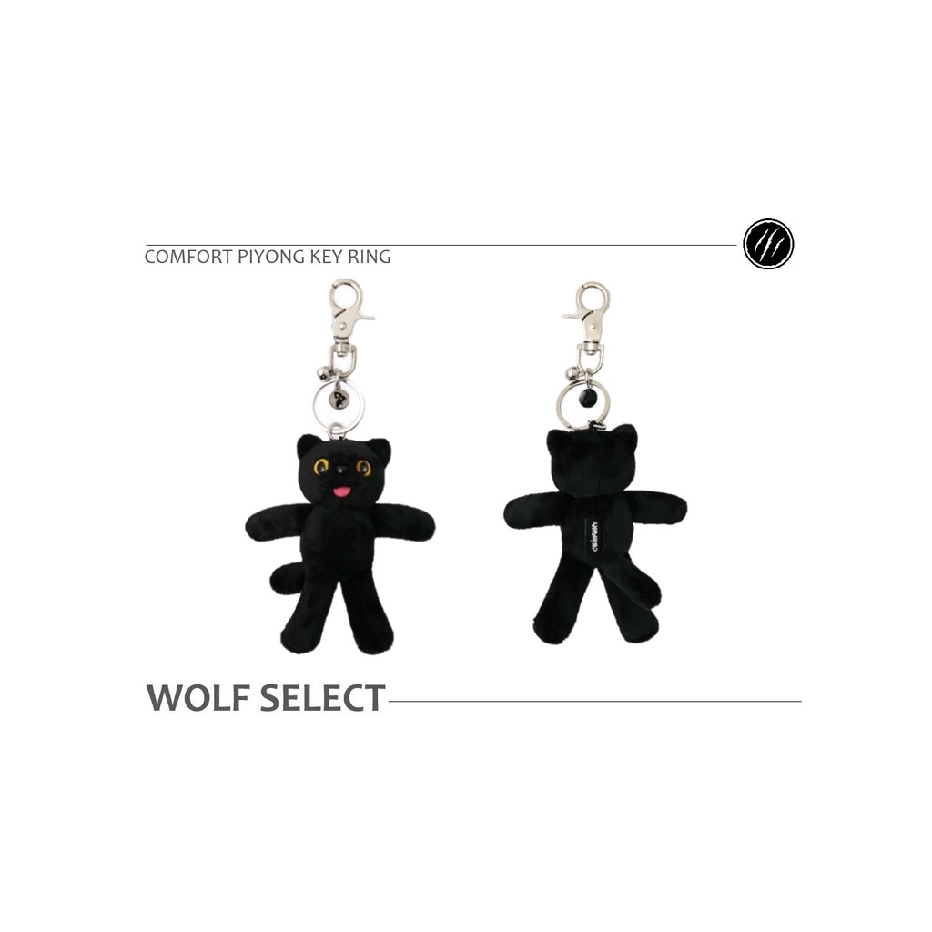 WOLF SELECT】現貨韓國COMFORT PIYONG KEY RING 小黑貓鑰匙圈吊飾GD著