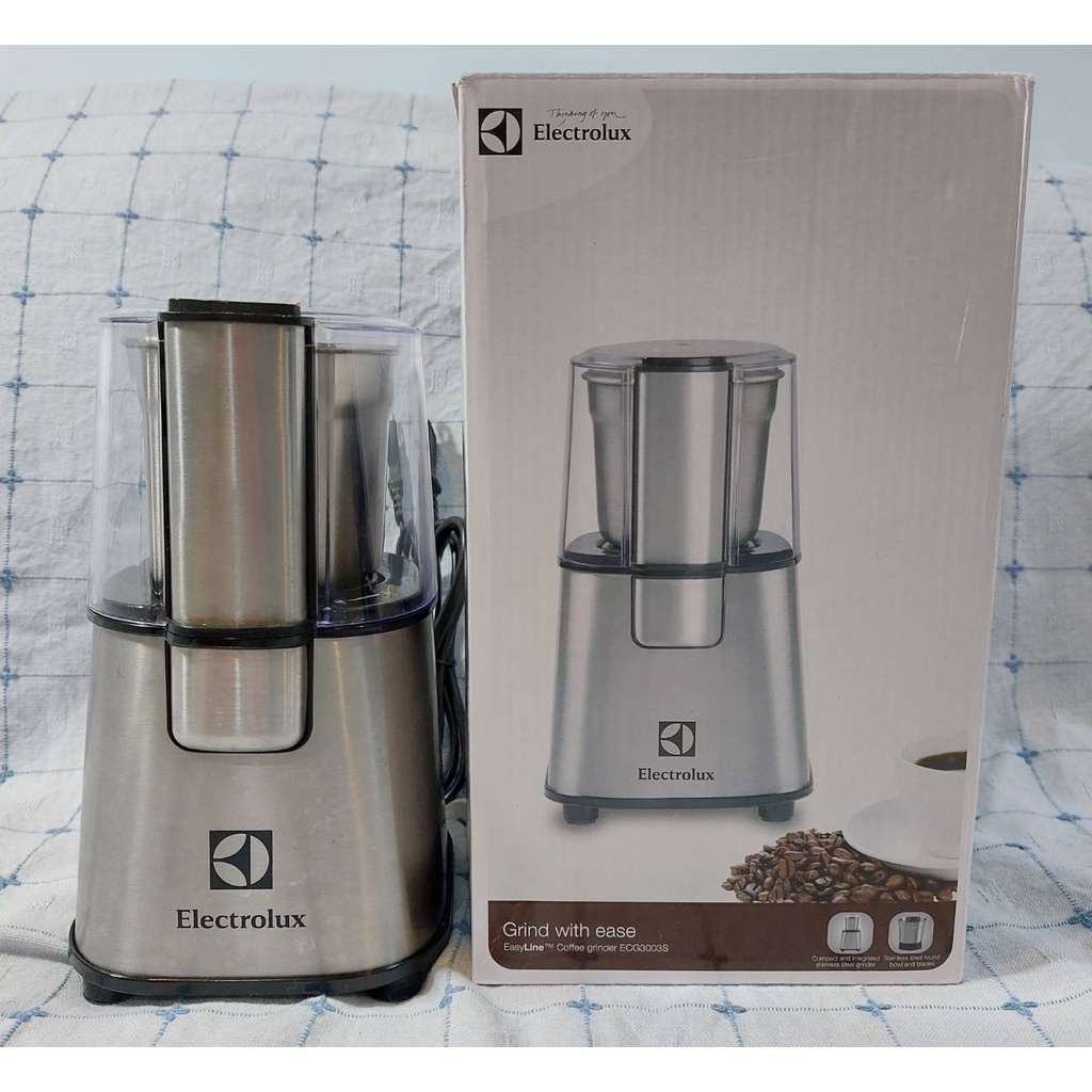 [二手] Electrolux伊萊克斯不鏽鋼電動磨豆機 ECG3003S 咖啡磨豆機 輕巧研磨機 多功能研模機