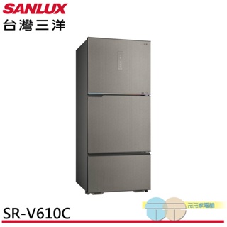 (輸碼95折 XQKEUCLZ32)SANLUX 台灣三洋 606L 大冷凍庫變頻三門電冰箱 SR-V610C