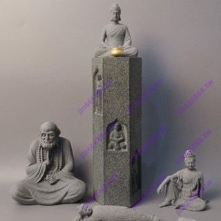 最佳化#8折特惠#【可出價 購買2件以上】禪意佛像擺件 仿石雕 人造石 高階灰桌面魚缸造景觀音臥佛假山 風水擺件 辦公桌擺