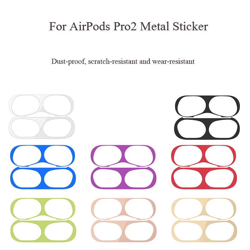 適用於 AirPods Pro2 防塵罩防塵超薄原裝金屬貼紙耳機保護貼