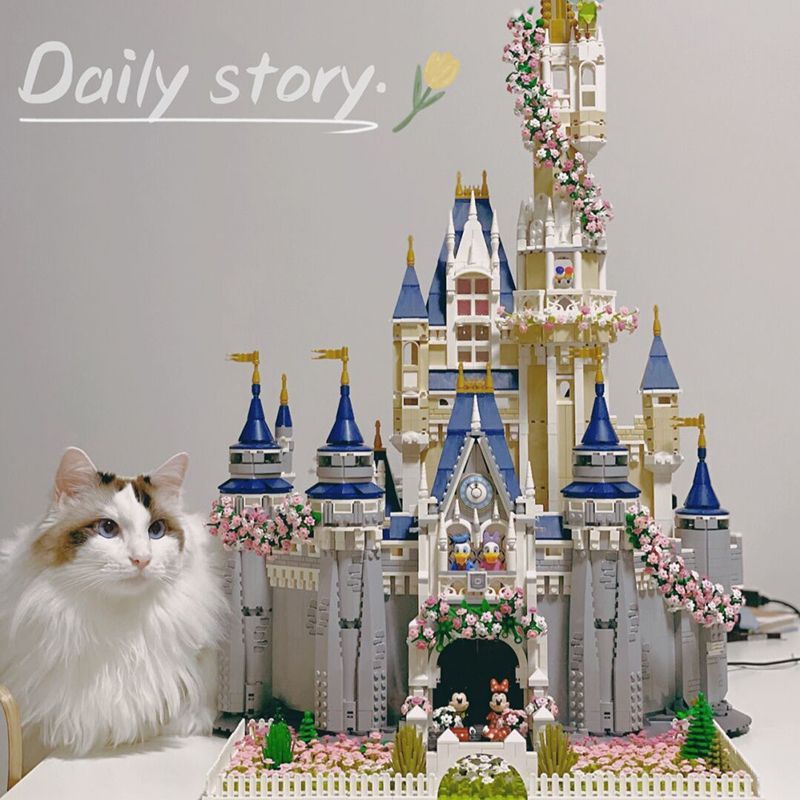 【兼容樂高】兼容樂高積木女孩系列櫻花迪士尼城堡拼裝玩具成年人高難度巨大型